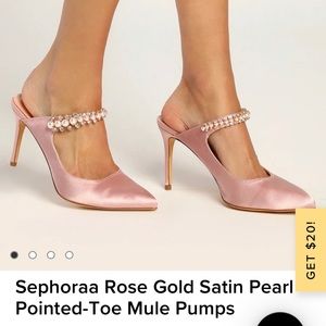 NIB lulus pink satin and pearl heel